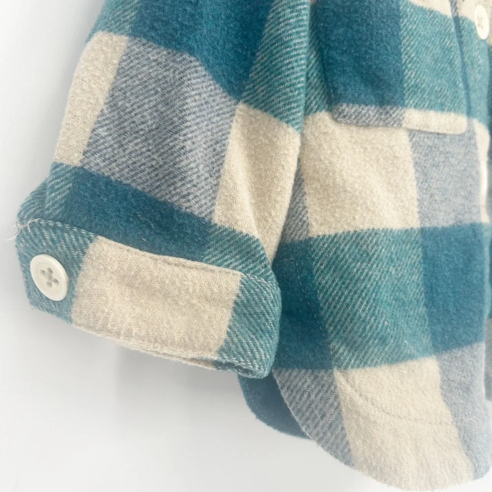 Zara Kids Boys Plaid Flannel Wool Blend Shacket Overshirt Shirt Jacket Size 2-3Y